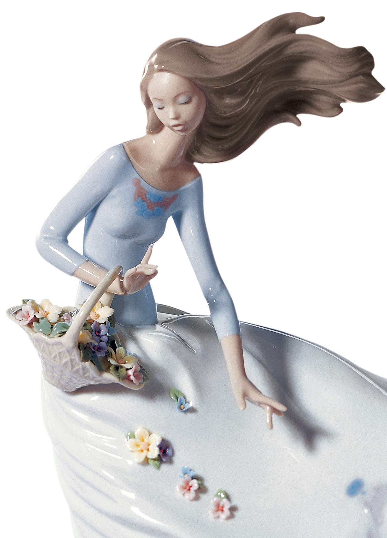Lladró Profumi Al Vento figurina donna porcellana fiori