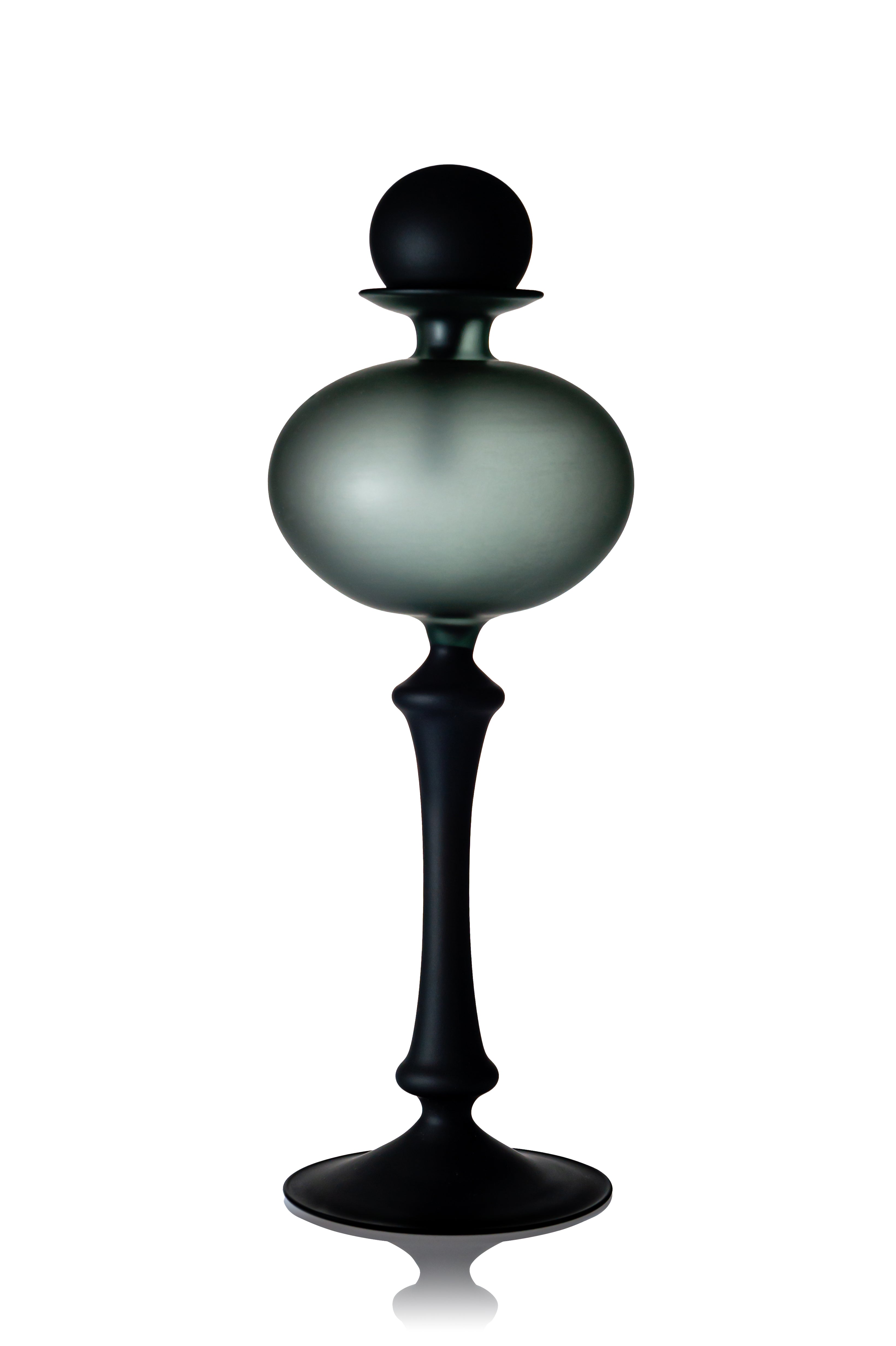 Vaporetto Mercante oggetto Murano arancione sabbiato 30 cm
