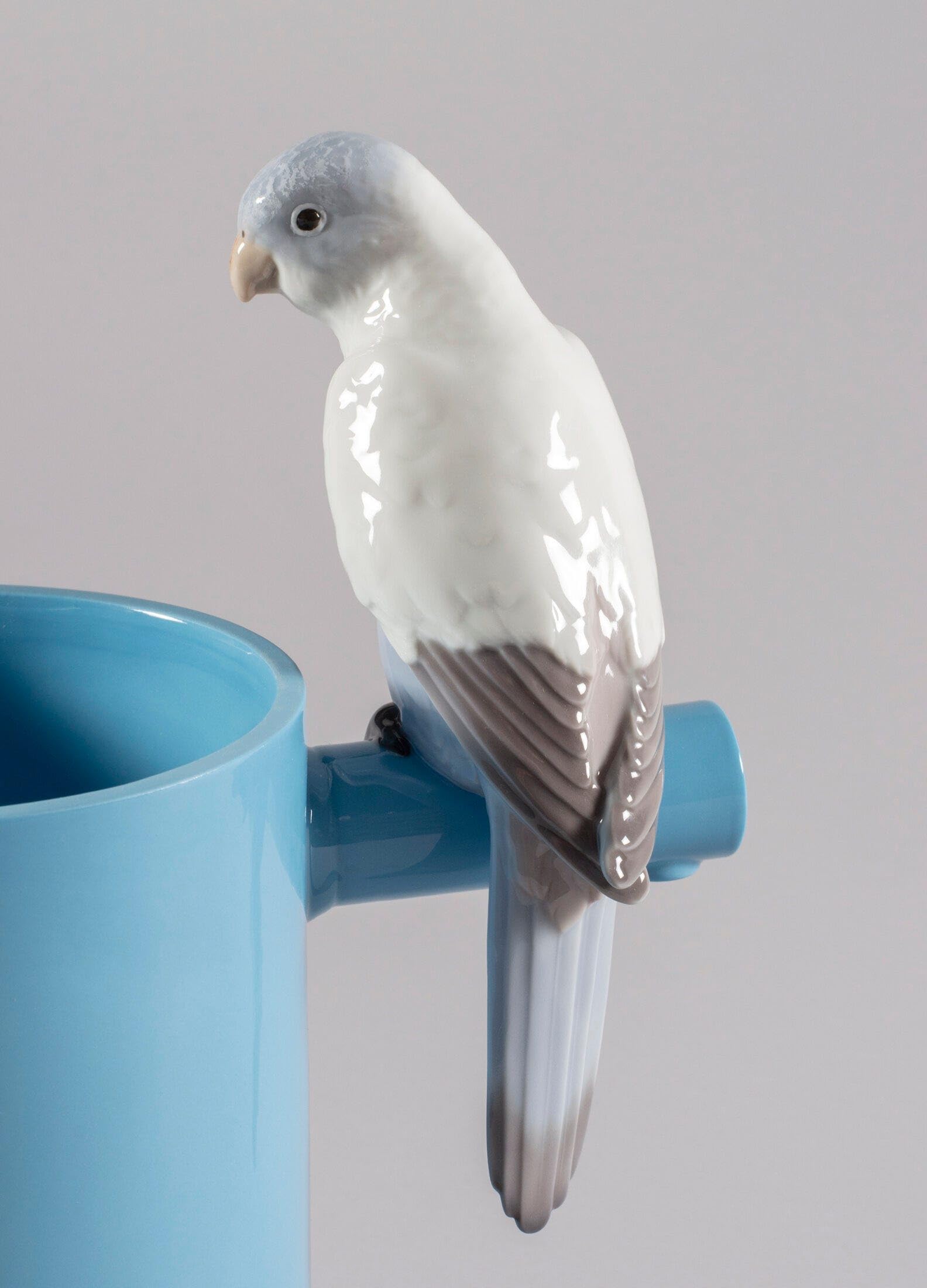 Lladró Parrot Treasure candela profumata blu porcellana