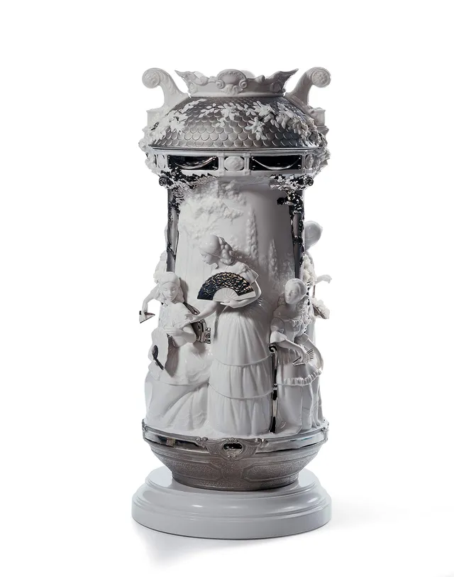 Lladró Vaso Signore in Giardino vaso argento serie limitata