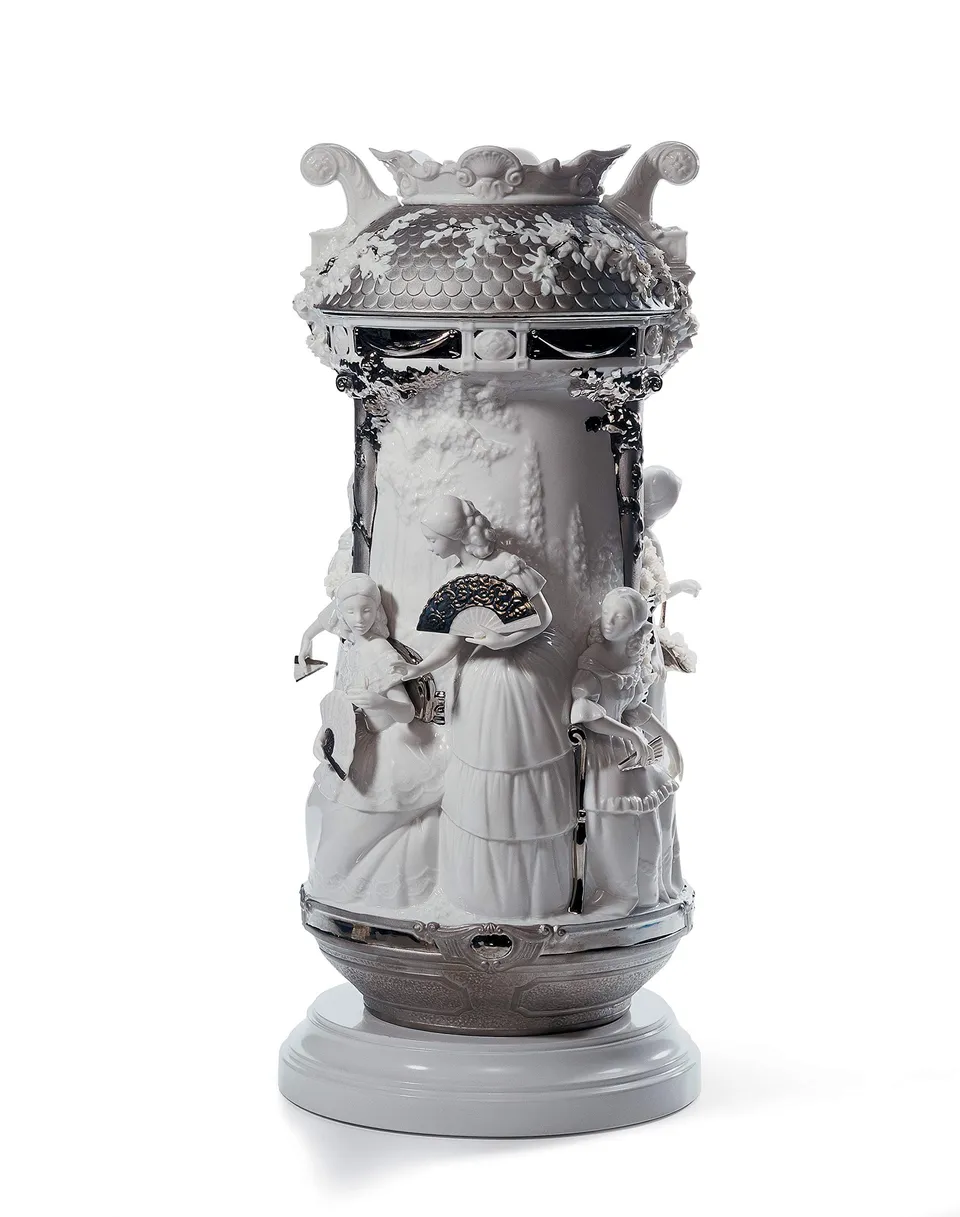 Lladró Vaso Signore in Giardino vaso argento serie limitata