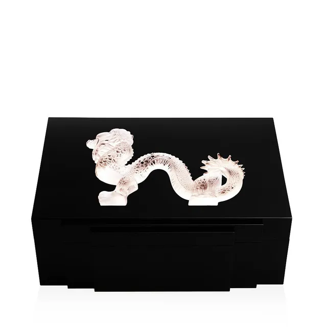 René Lalique Dragon Scatola Sigari L Cristallo Nero