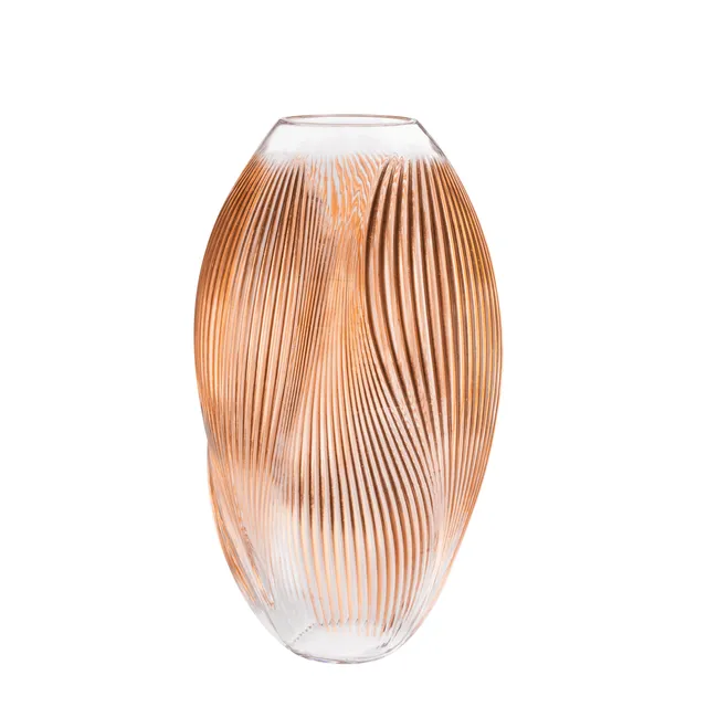 Lalique Alizé Vaso Cristallo XL Foglia Oro Rosa