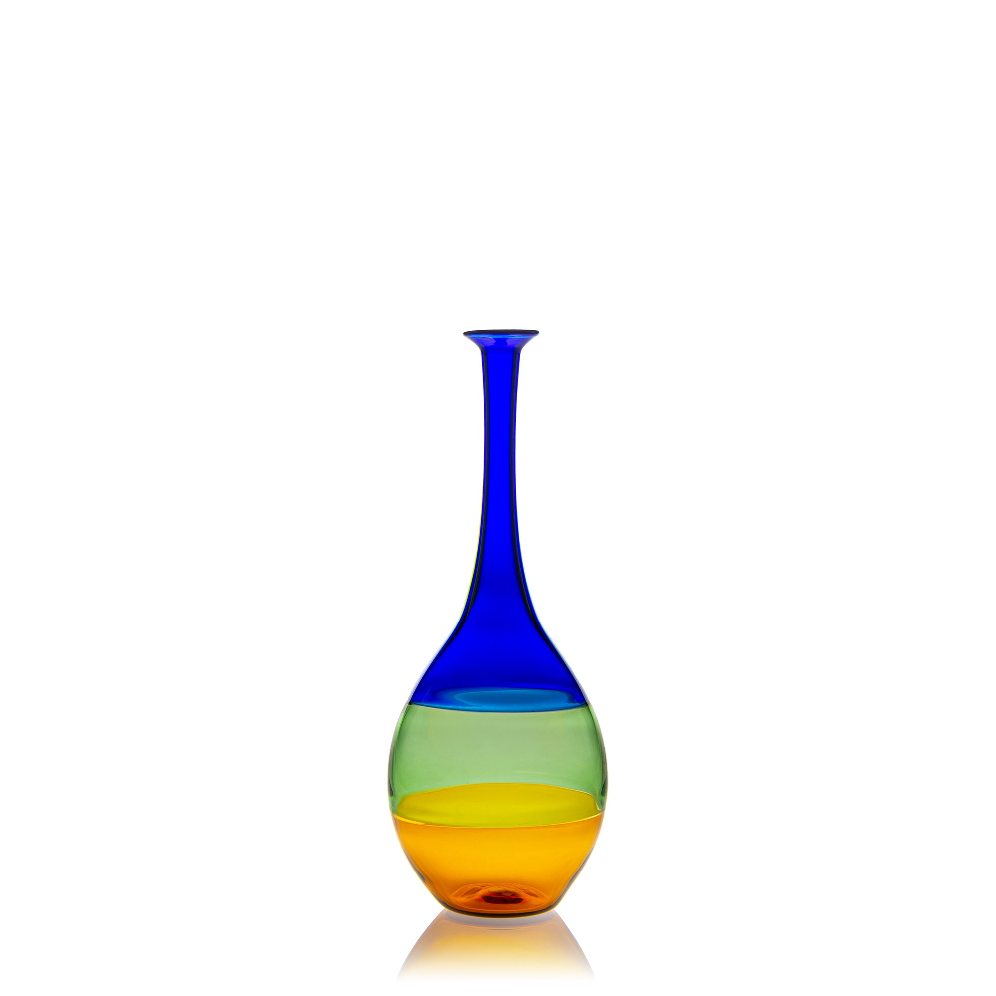 Vaporetto Dolcevita N°3 vaso Murano incalmo blu 17 cm
