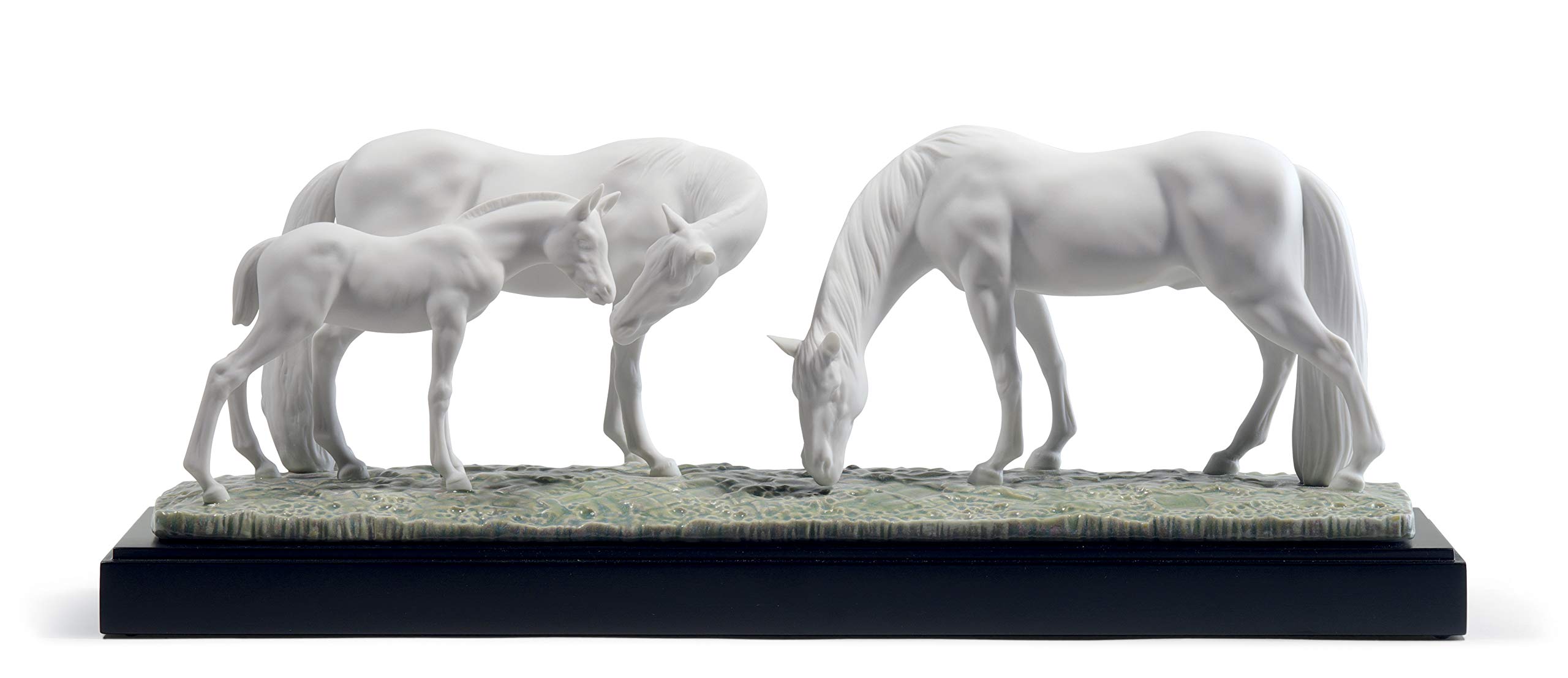 Lladró Alta Porcellana Cavalli nel Prato scultura cavalli