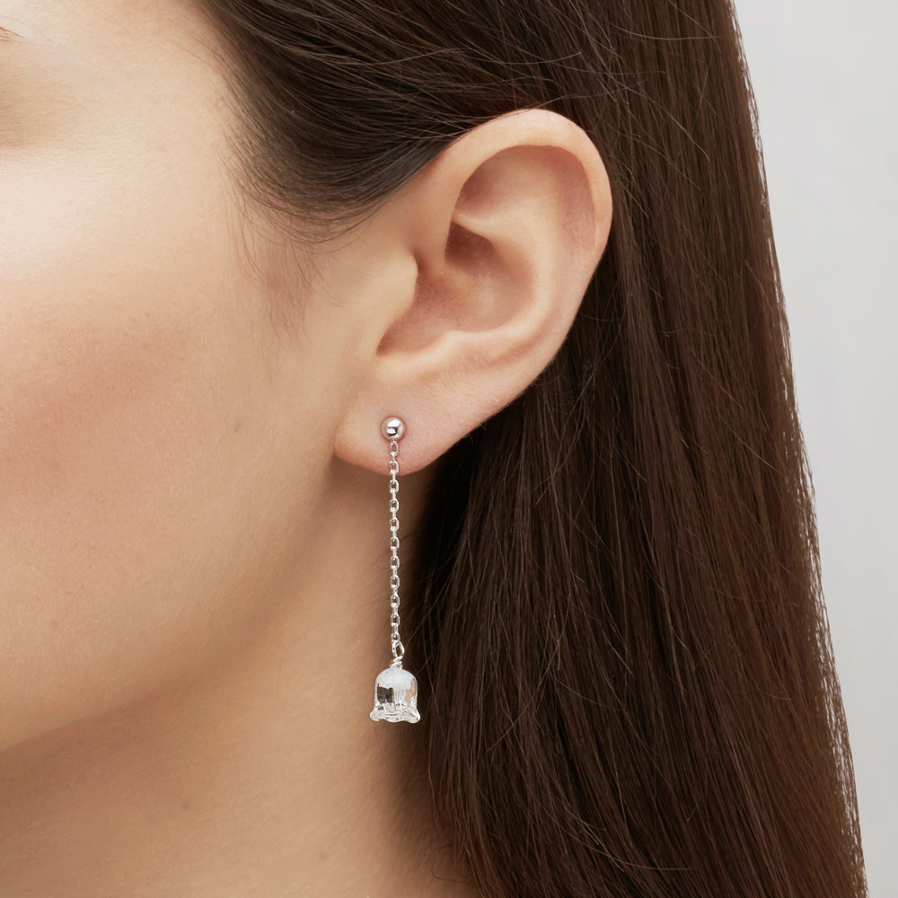 René Lalique Muguet Orecchini Lunghi in Argento