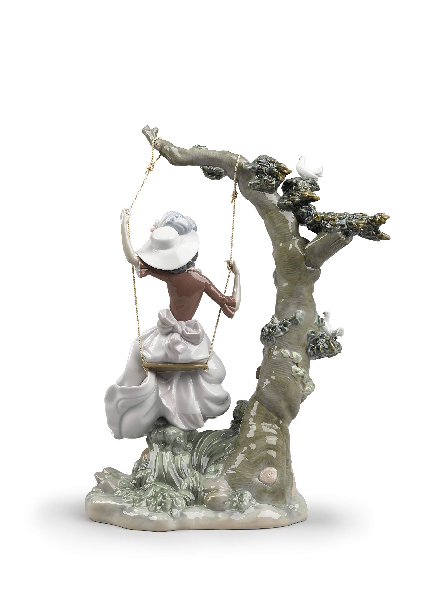 Lladró Sculture Donna Dondolandosi figurina porcellana donna