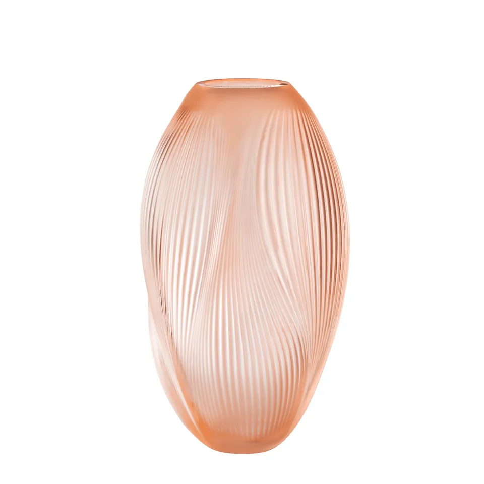 Lalique Alizé Vaso XXL Cristallo Patina Corallo