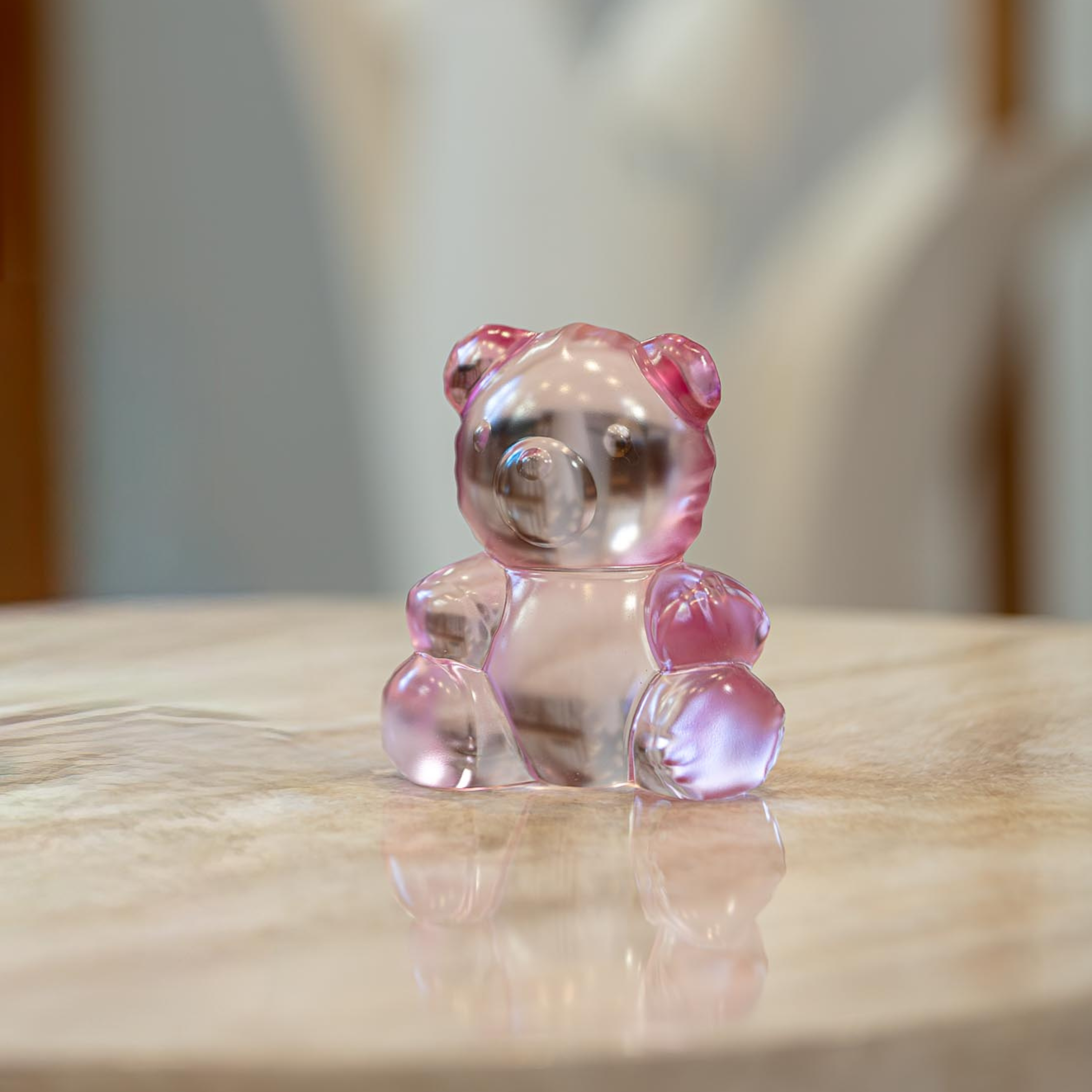 Lalique Teddy Air Piccola Scultura Cristallo Rosa Taglia S