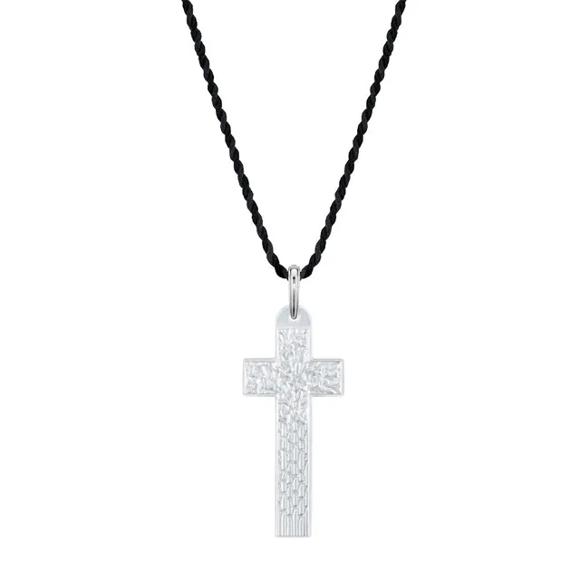 Lalique Saint Matthew ciondolo croce cristallo argento