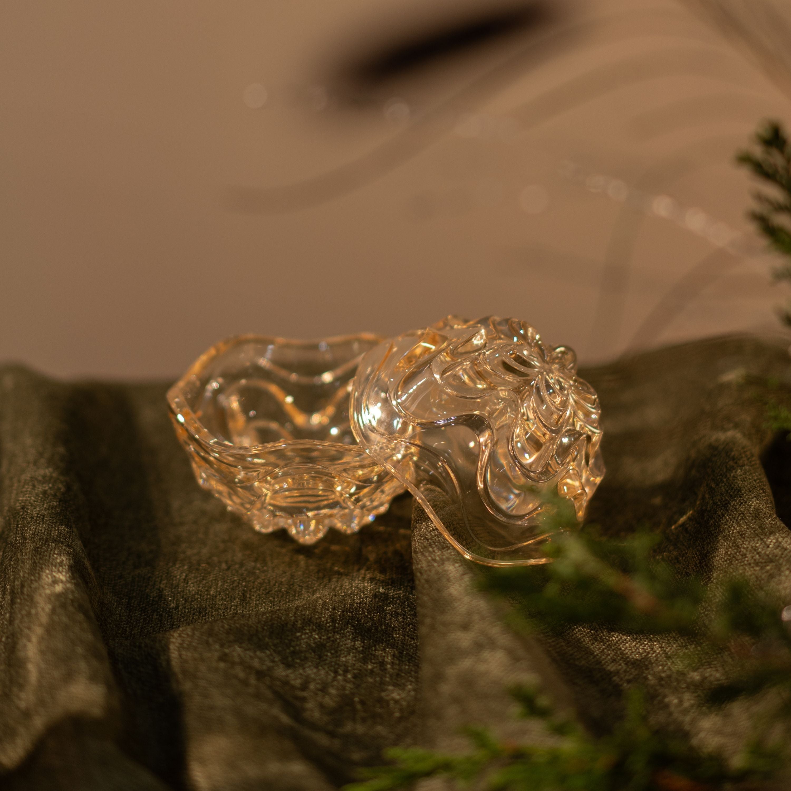 René Lalique Vibration Scatola Cristallo Oro One Size