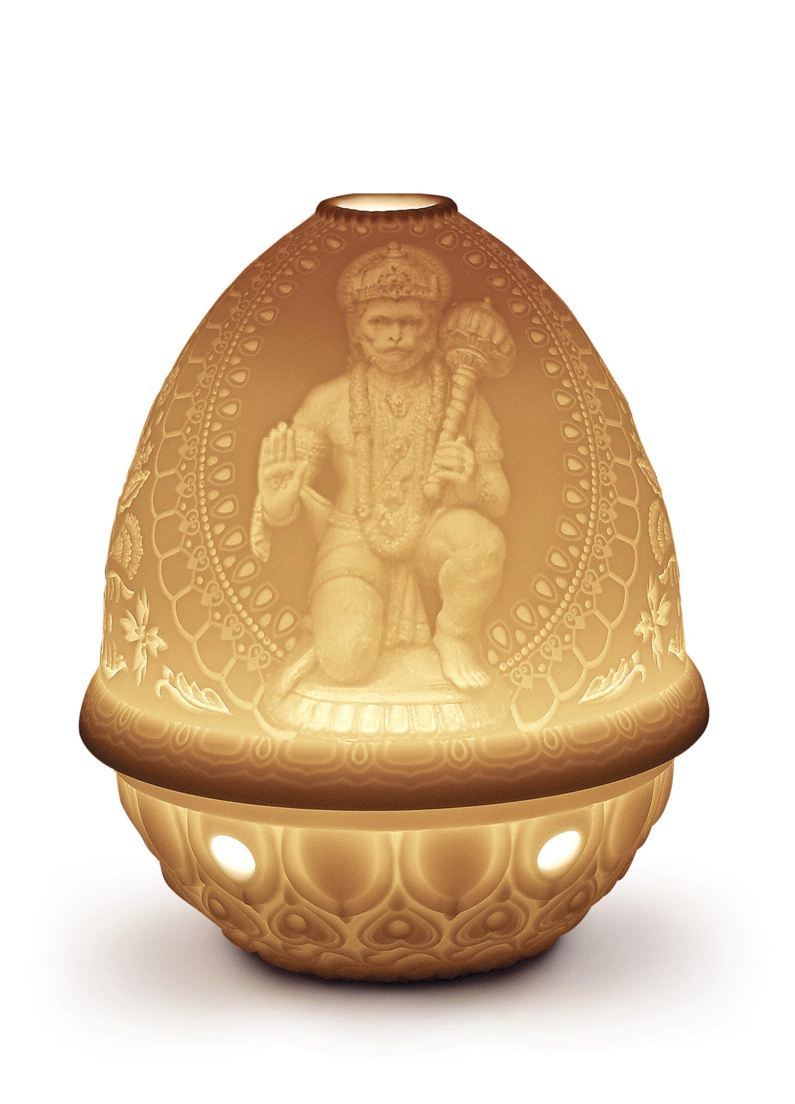 Lladró Hanuman litofania in porcellana iconografia indiana