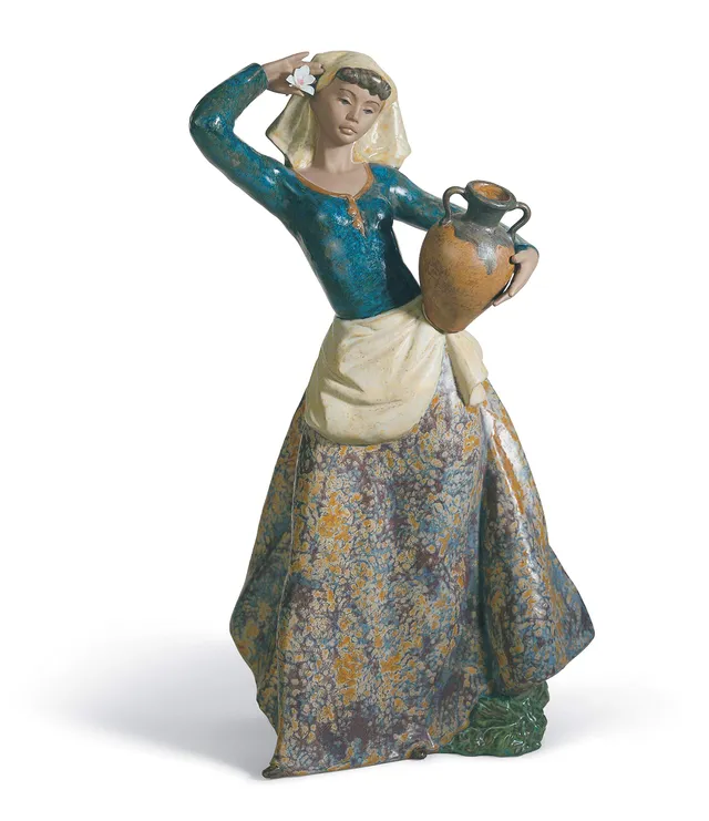 Lladró Sculture Donna con Brocca figurina porcellana mano