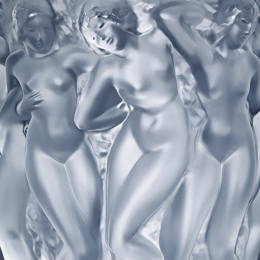 René Lalique Bacchantes Vaso Grande XXL in Cristallo Incolore