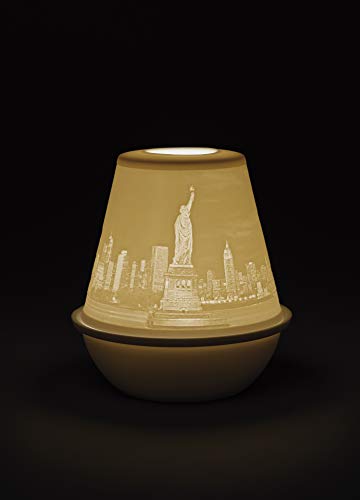 Lladró New York Lampada Litofania Porcellana LED Ricaricabile