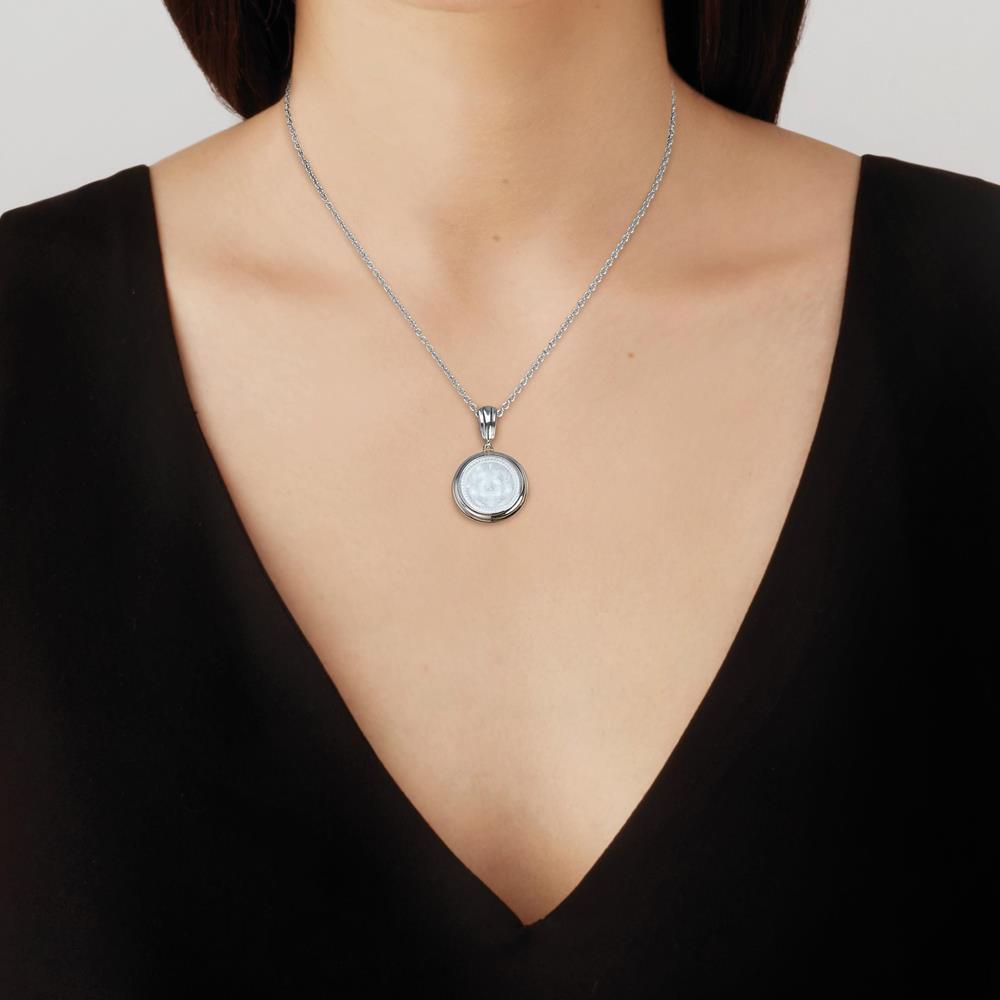 René Lalique Aréthuse Round Pendant ciondolo argento taglia S