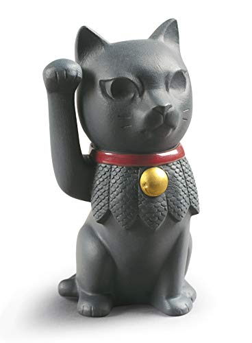 Lladró Maneki Neko figurina gatto fortunato porcellana