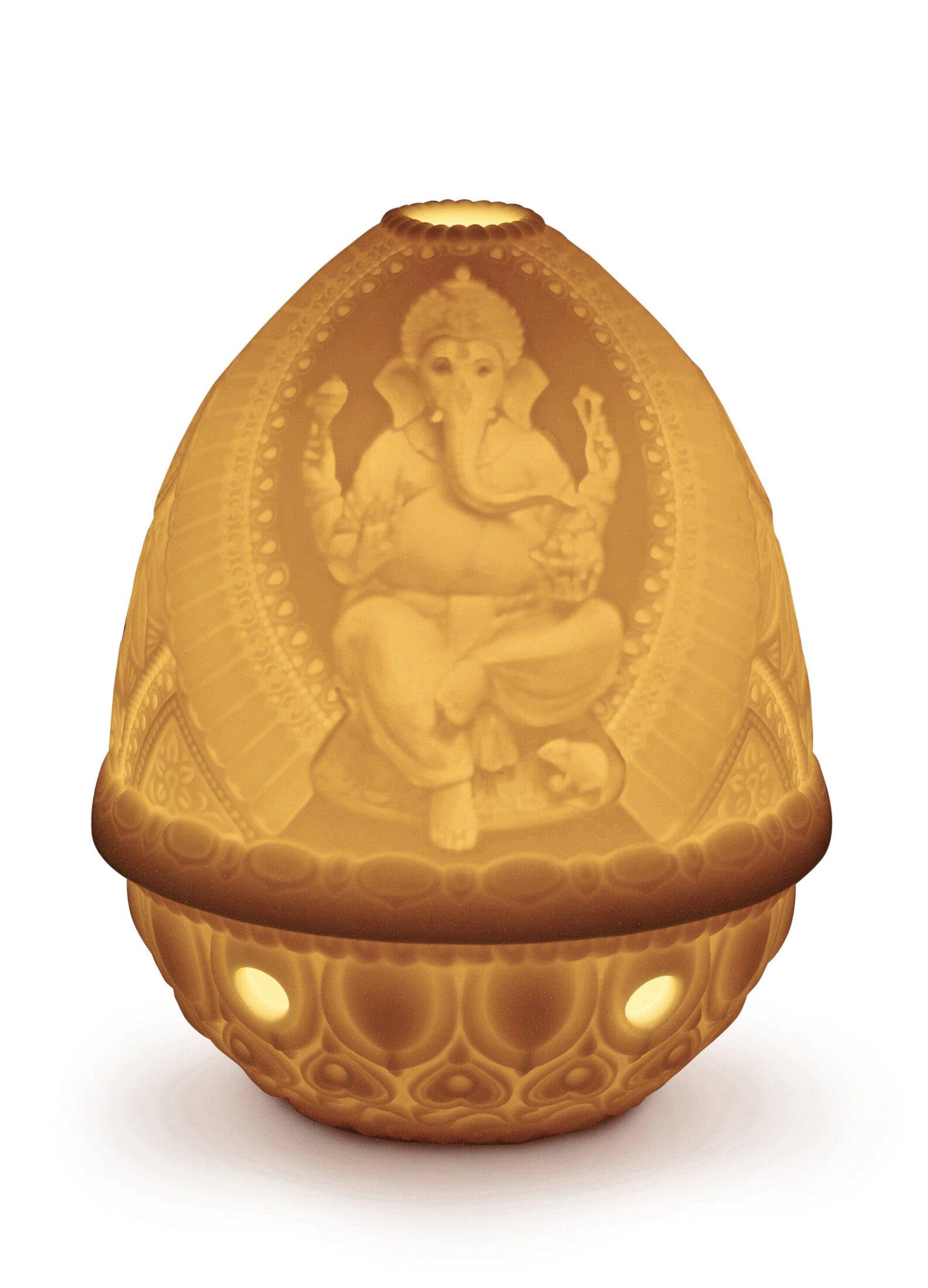 Lladró Lord Ganesha litofania porcellana luce decorativa