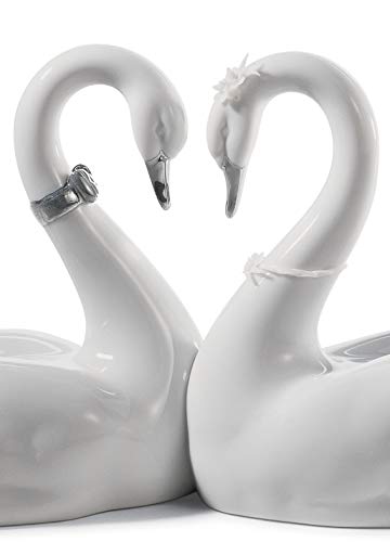 Lladró Cigni Amore Senza Fine figurina lustro argento