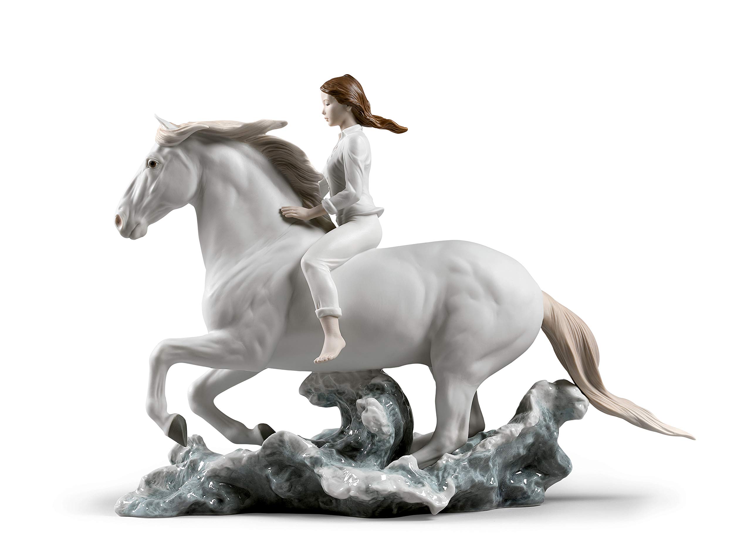 Lladró Cavallo e Donna scultura porcellana Galoppo Mare