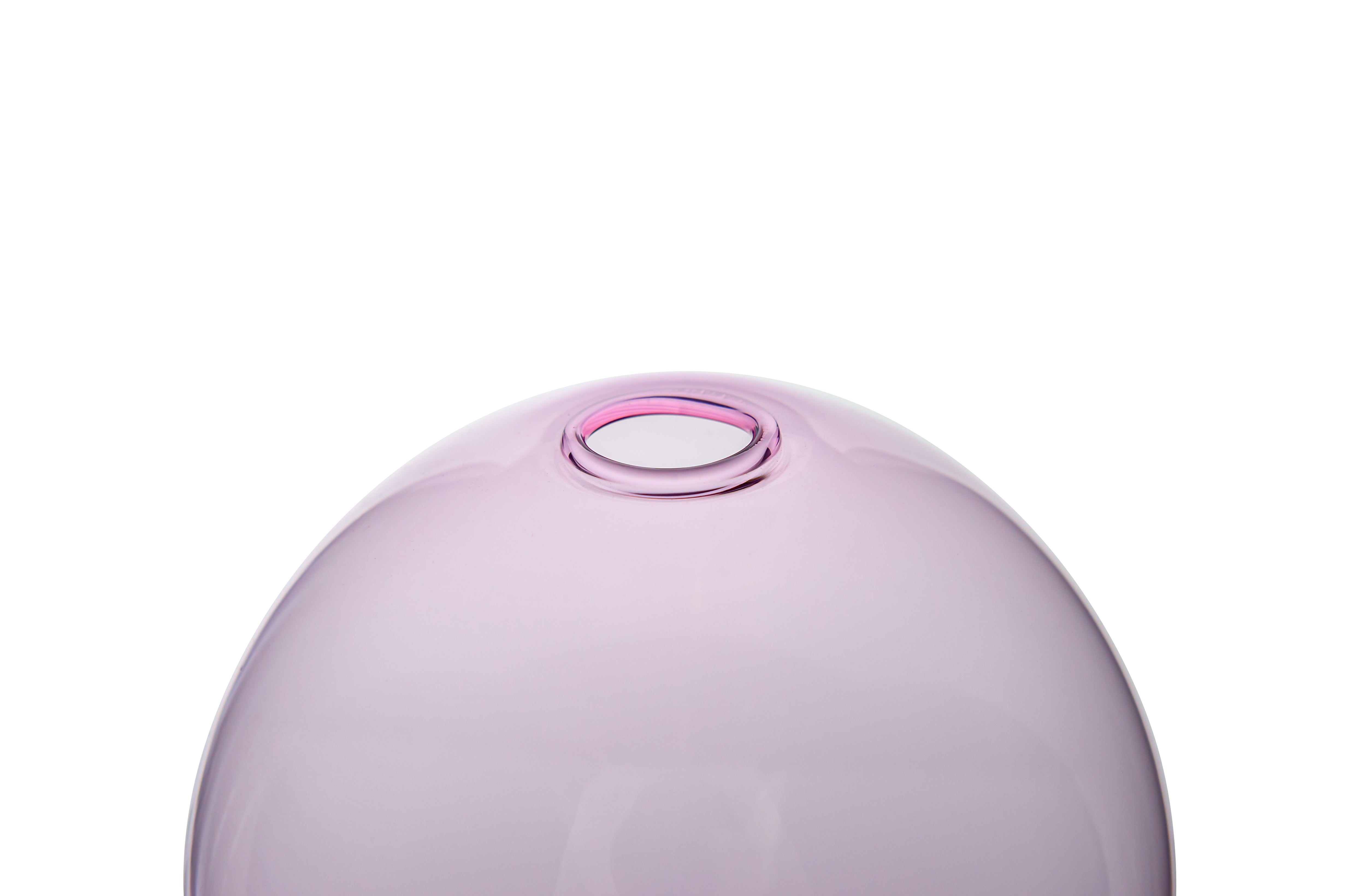 Vaporetto Luna scultura vetro rosa viola 24 cm
