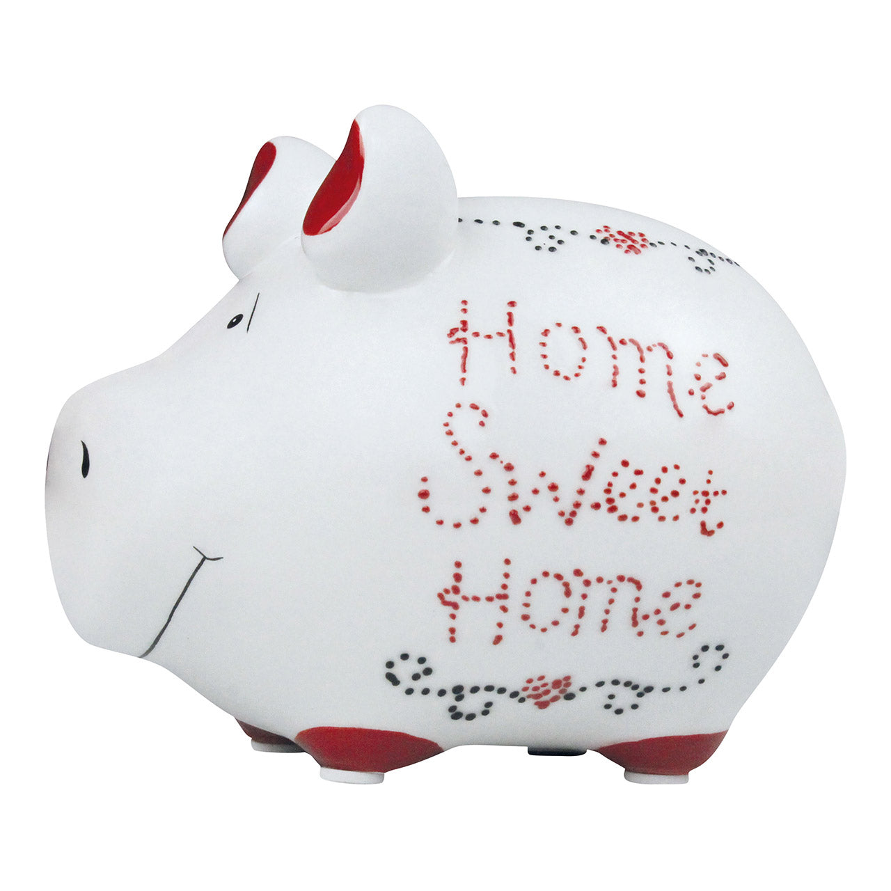 Sparschwein Company Home Sweet Home salvadanaio maialino bianco