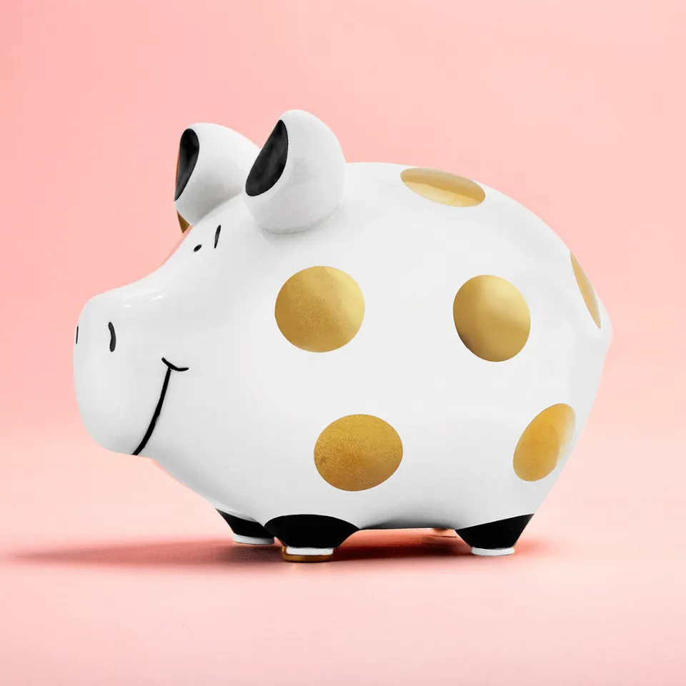Sparschwein Company Kleinschweine GoldPunk salvadanaio maialino bianco oro
