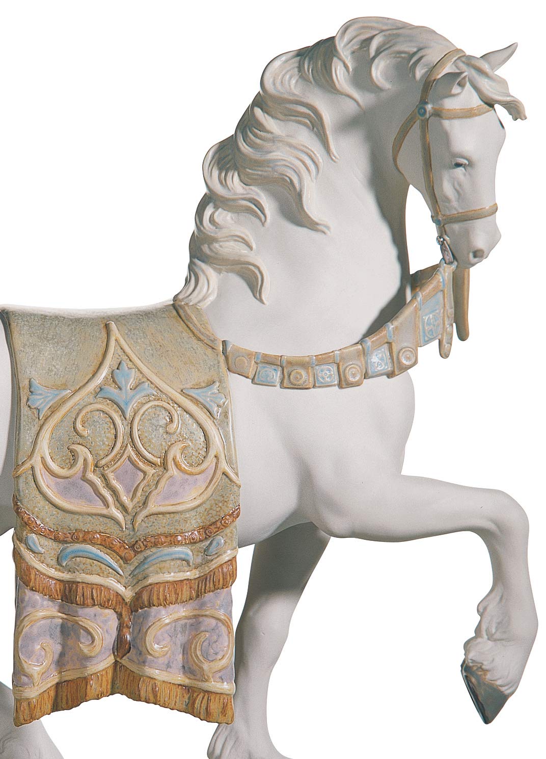 Lladró Alta Porcellana Cavallo Cortigiano Scultura