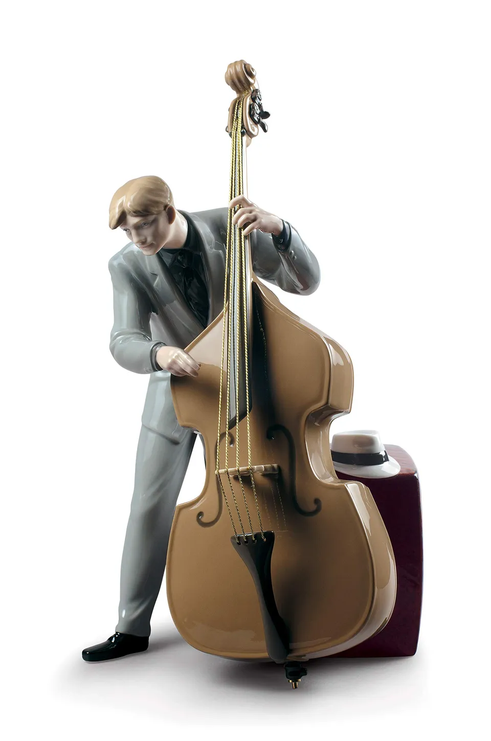 Lladró Contrabbassista Jazz scultura porcellana