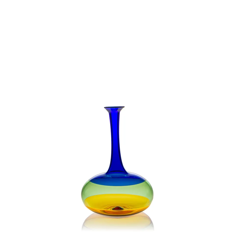 Vaporetto Dolcevita N°7 vaso vetro Murano incalmo 12 cm