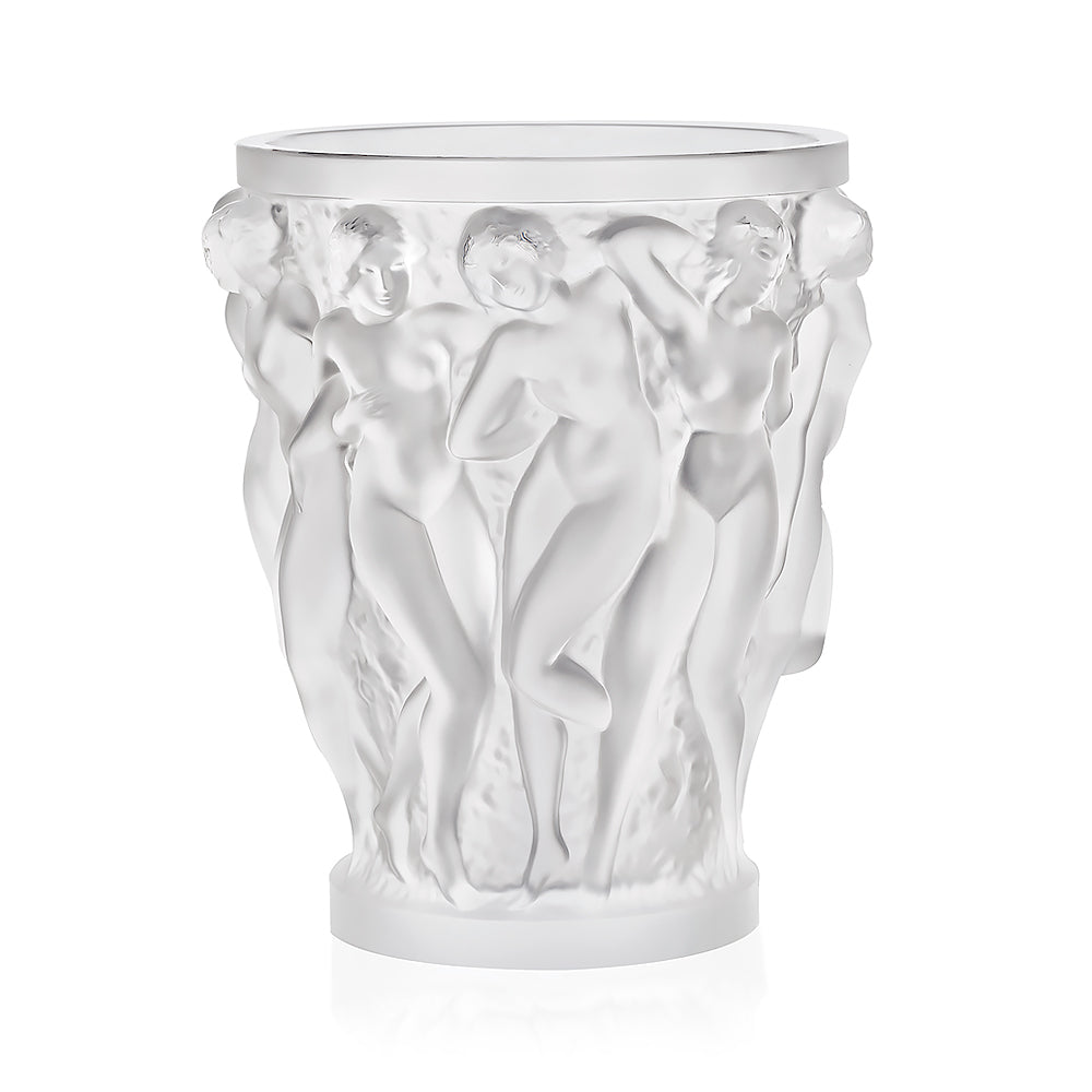 René Lalique Bacchantes Vaso Grande XXL in Cristallo Incolore