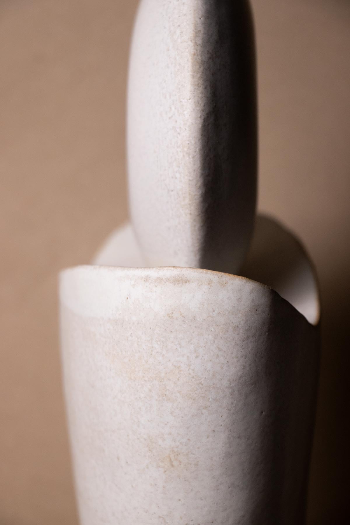 ClaireLune Serie Luna Luna Piena I scultura grès bianco 37cm