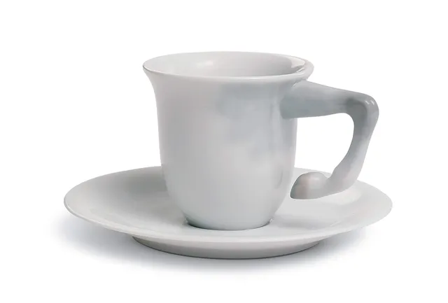 Lladró Equus tazza da caffè con piattino porcellana bianca