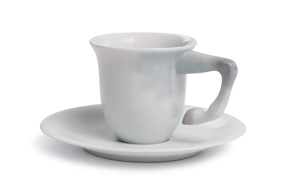 Lladró Equus tazza da caffè con piattino porcellana bianca