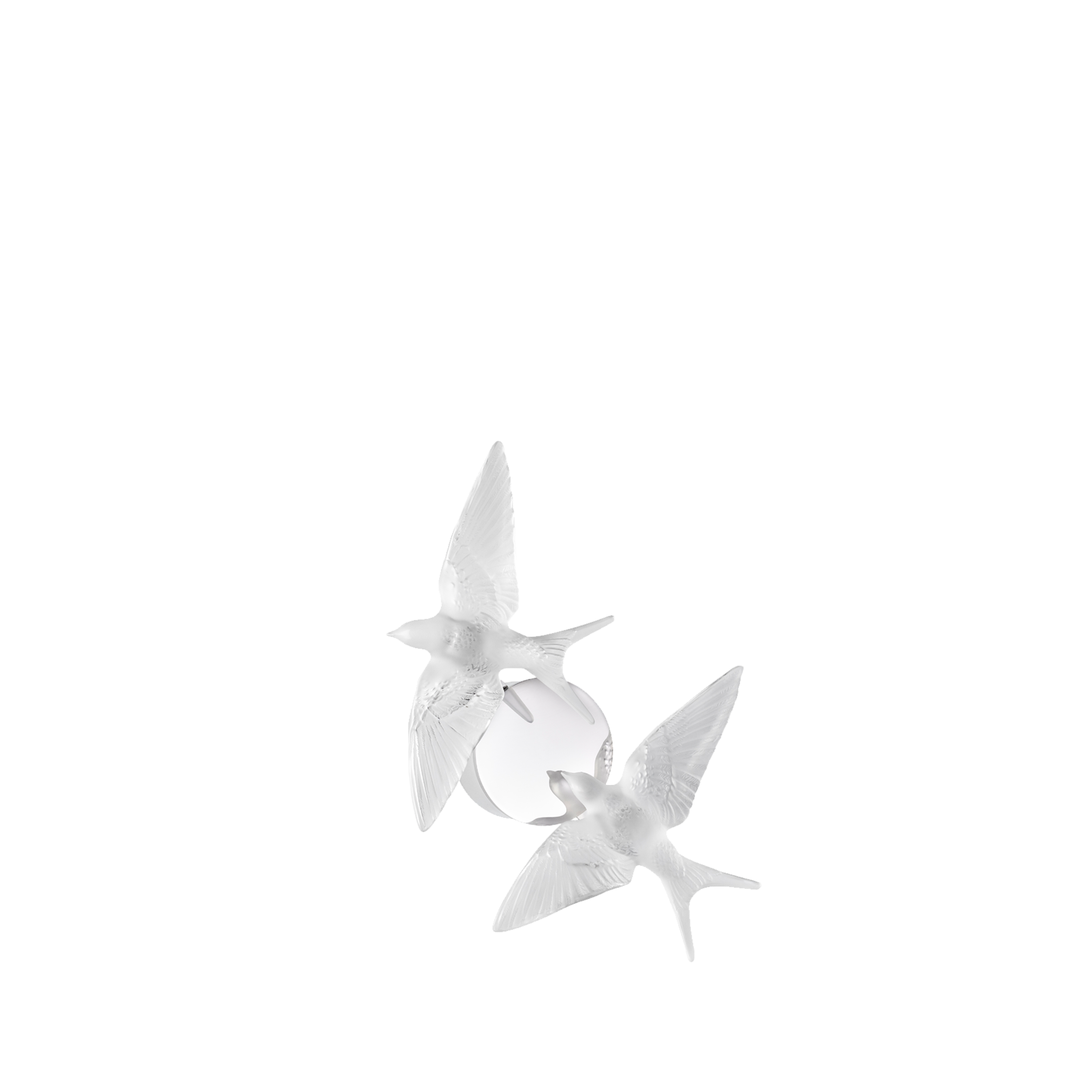 René Lalique 2 Swallows Applique Rondini Cristallo