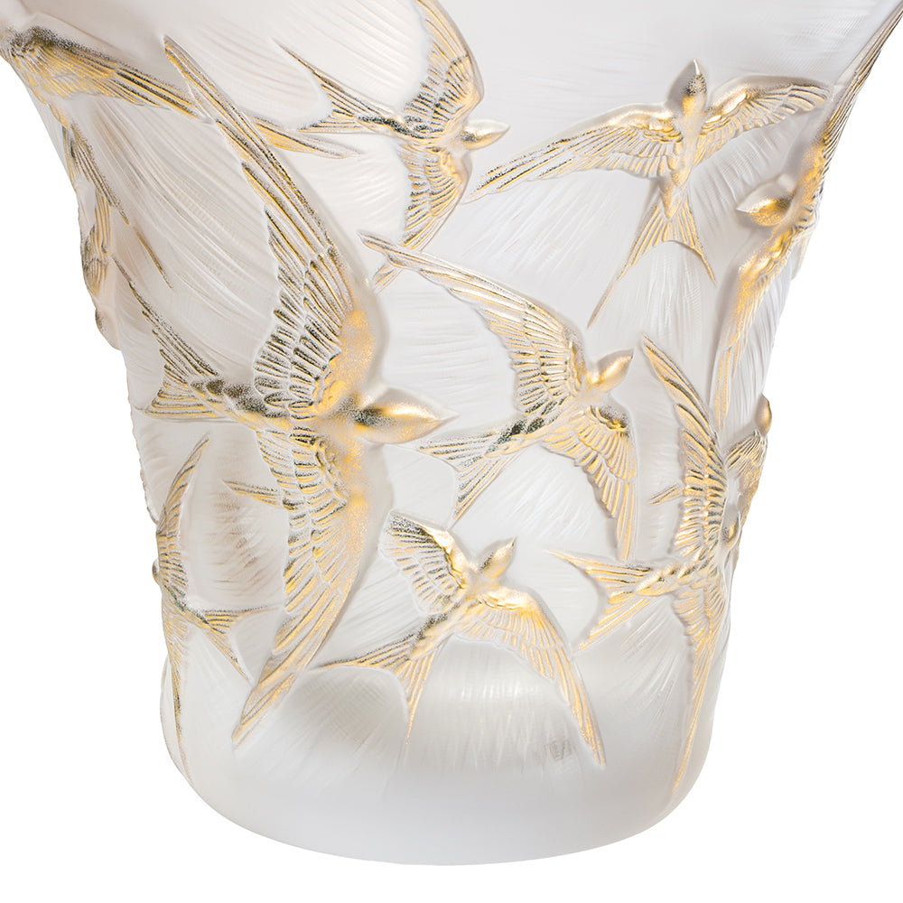 Lalique Hirondelles vaso svasato cristallo One Size