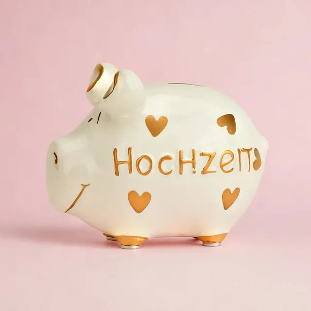 Sparschwein Company Kleinschweine Hochzeit salvadanaio ceramica oro