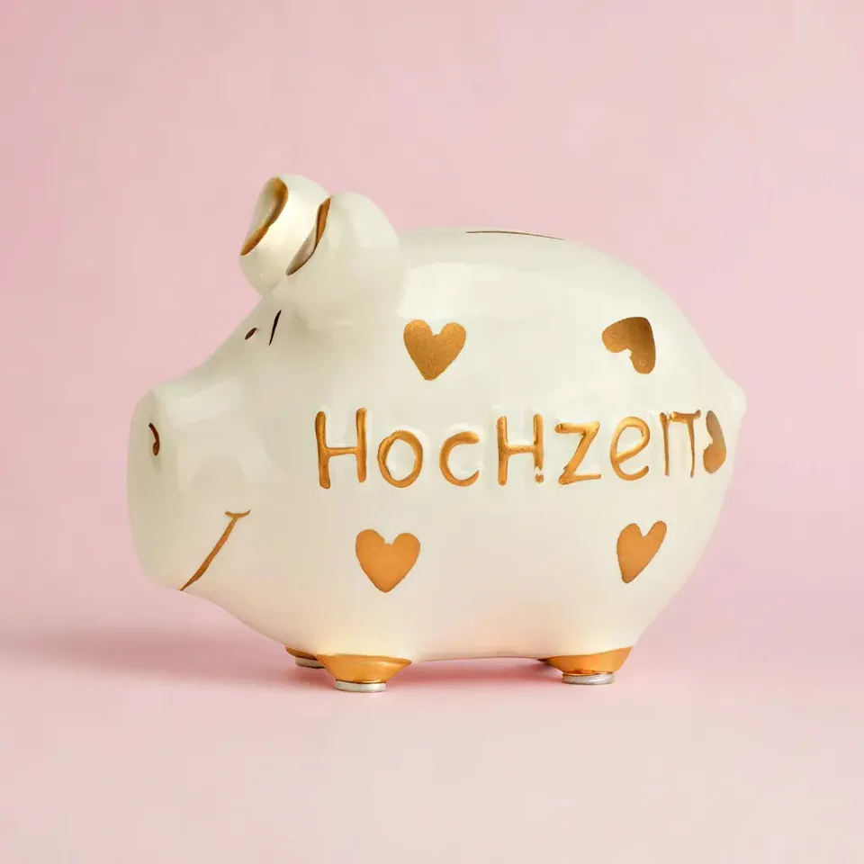 Sparschwein Company Kleinschweine Hochzeit salvadanaio ceramica oro