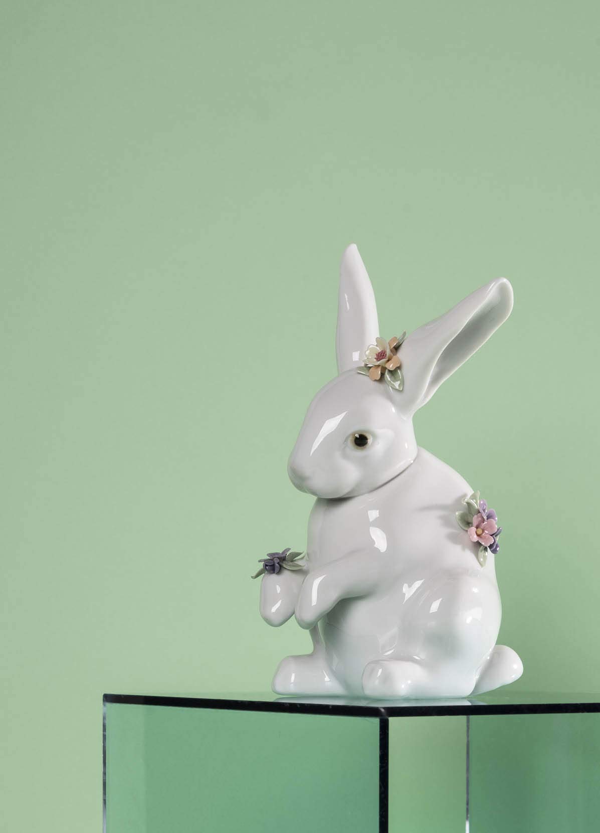 Lladró Sculture Coniglietto con Fiori figura coniglio porcellana