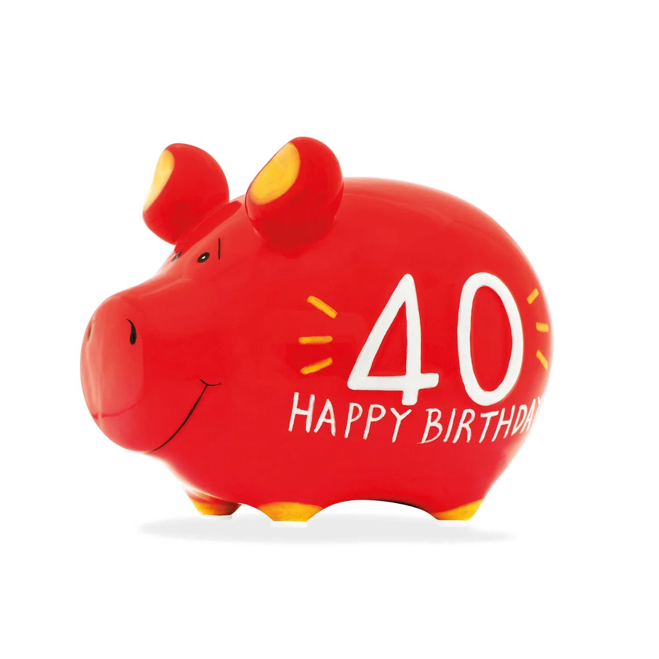 Sparschwein Kleinschweine 40 Happy Birthday salvadanaio rosso