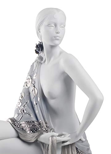 Lladró Sculture Donna Nudo Scialle statuetta lustro argento