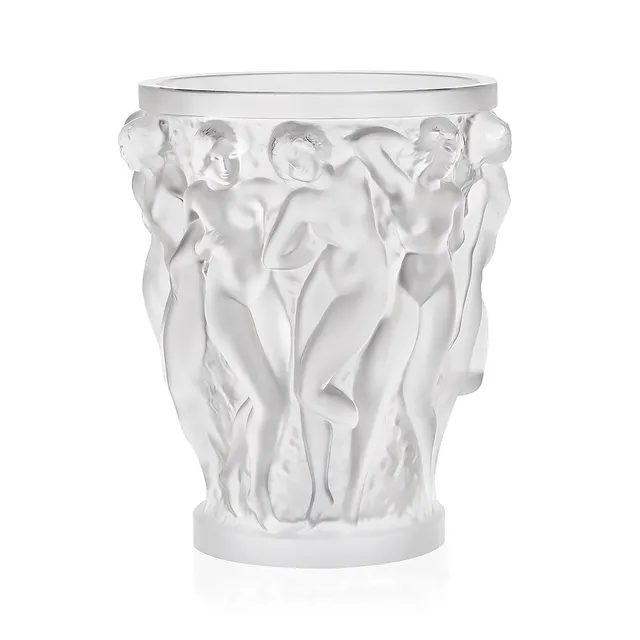 René Lalique Bacchantes Vaso Grande XXL in Cristallo Incolore