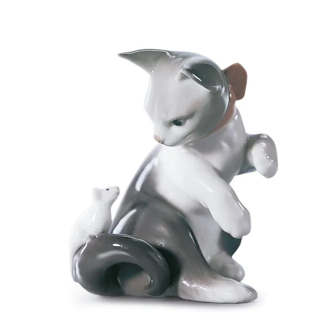 Lladró Sculture Il Gatto e il Topo statuetta gatto porcellana