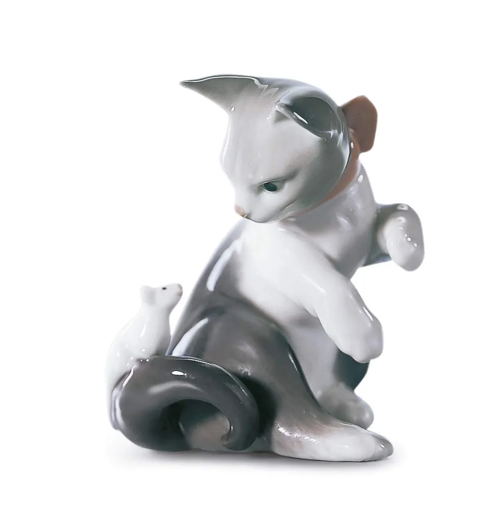 Lladró Sculture Il Gatto e il Topo statuetta gatto porcellana