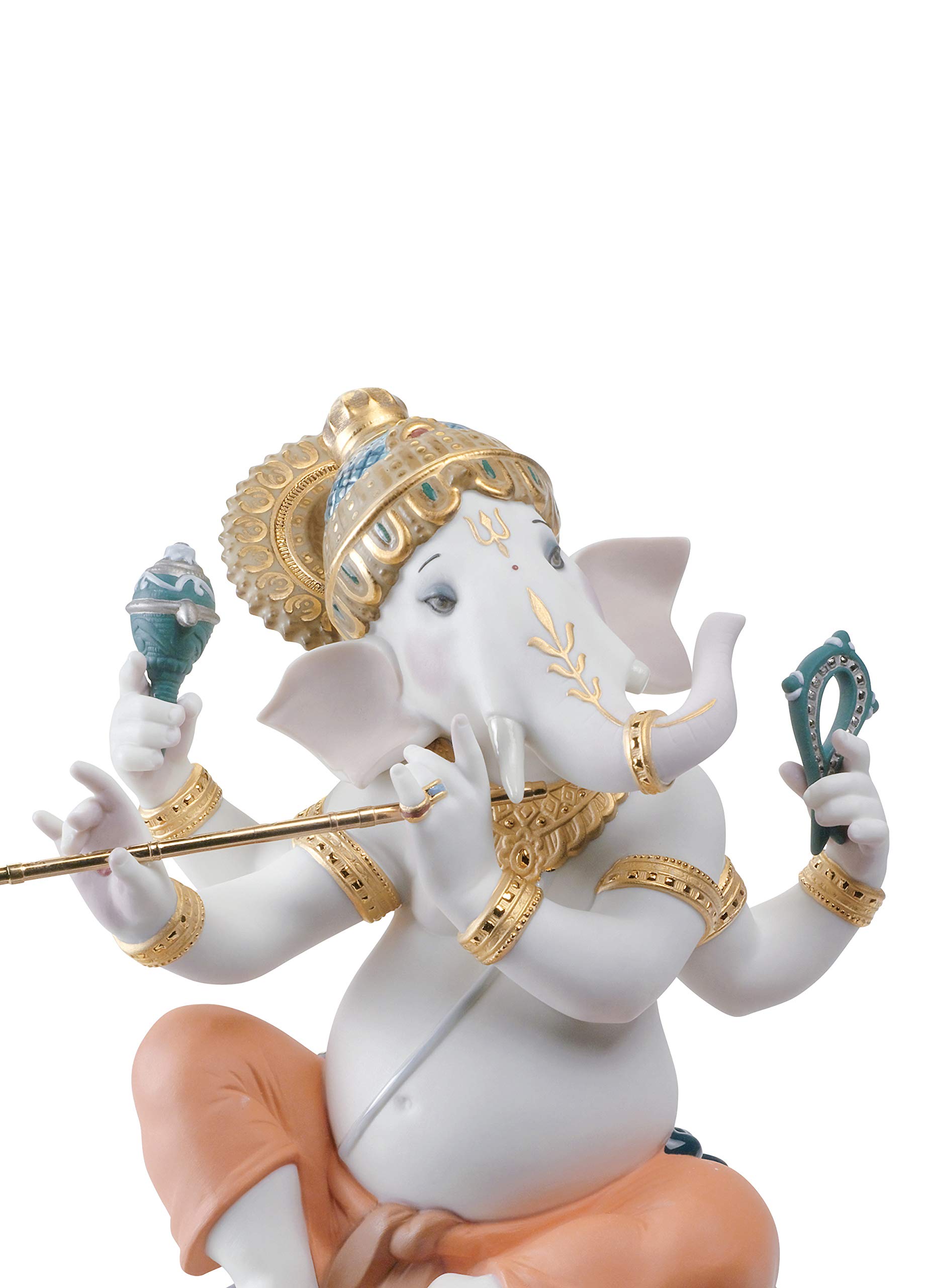Lladró Alta Porcellana Ganesha con Bansuri statuetta edizione limitata