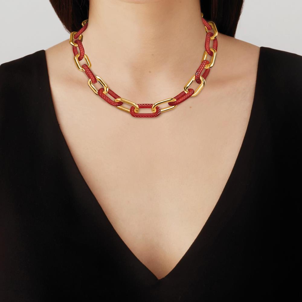 Lalique Empreinte Animale Collana 12 Cristalli Rossi