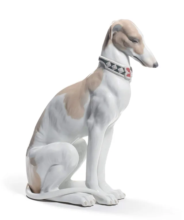 Lladró Sculture Levriero Pensieroso figurina porcellana cane whippet