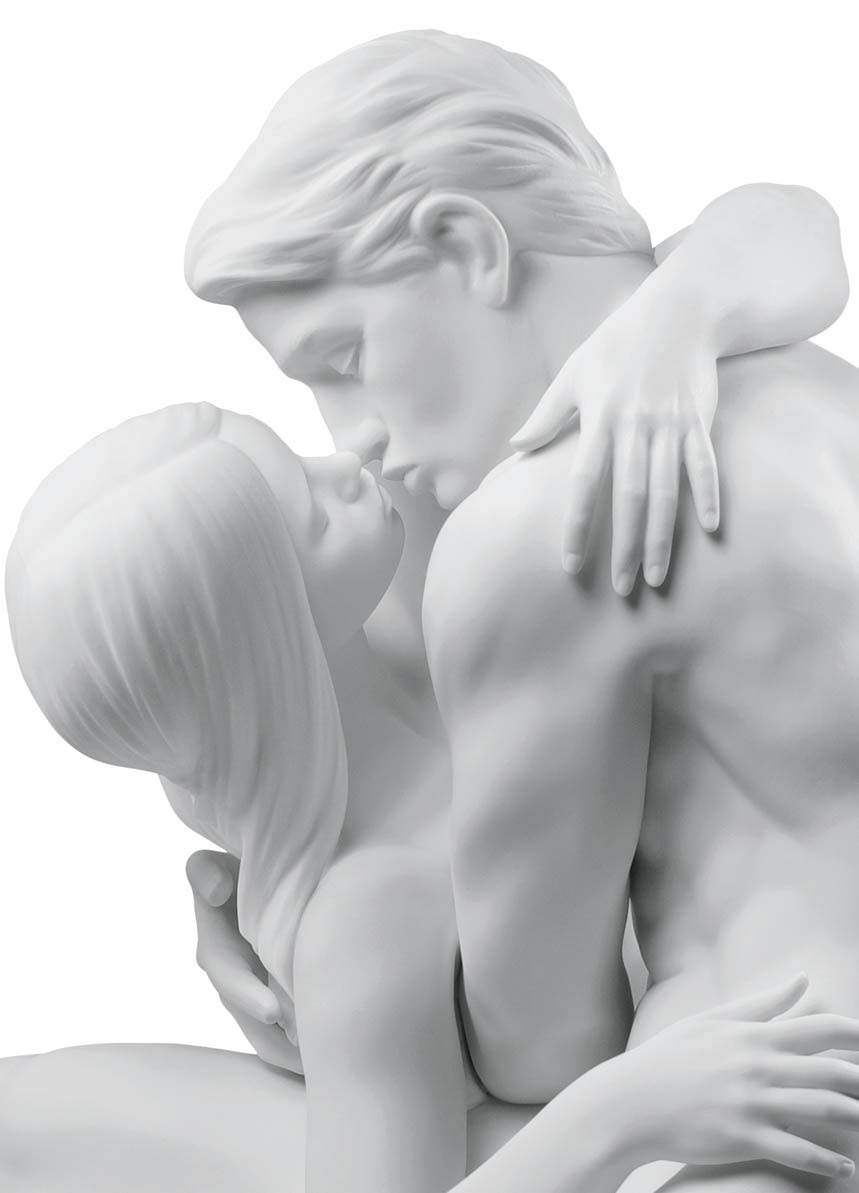 Lladró Alta Porcellana Coppia Bacio scultura innamorati