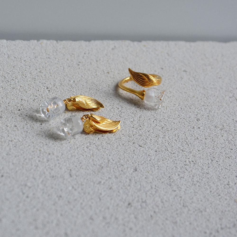 Lalique Muguet anello mughetto ottone placcato oro