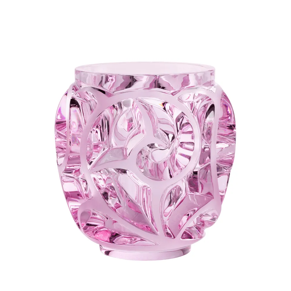 Lalique Tourbillons vaso cristallo rosa taglia XXL
